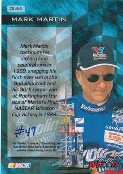 1999 Wheels - Custom Shop Prizes - Foil #CS 4 Mark Martin Back