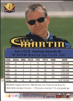 1999 Wheels High Gear #2 Mark Martin Back