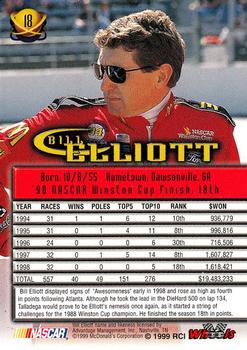 1999 Wheels High Gear #18 Bill Elliott Back