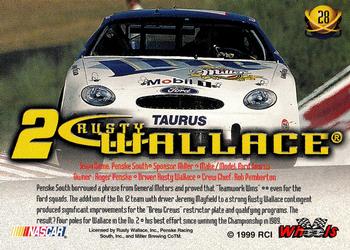 1999 Wheels High Gear #28 Rusty Wallace's Car Back