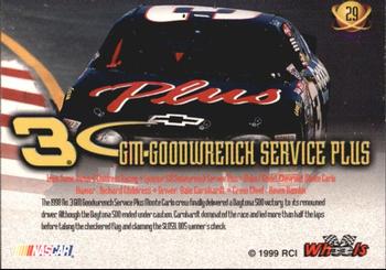 1999 Wheels High Gear #29 Dale Earnhardt's Car Back