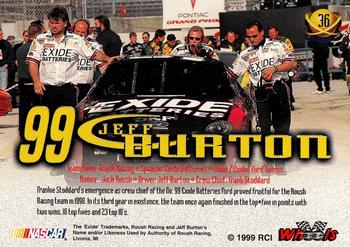 1999 Wheels High Gear #36 Jeff Burton's Car Back