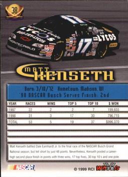 1999 Wheels High Gear #38 Matt Kenseth Back