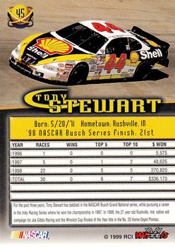 1999 Wheels High Gear #45 Tony Stewart Back