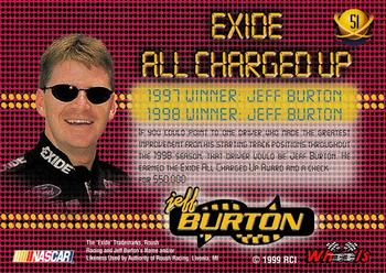 1999 Wheels High Gear #51 Jeff Burton Back