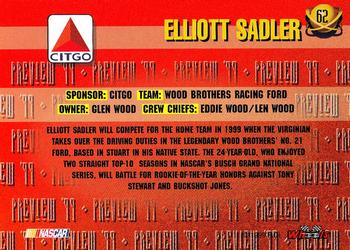 1999 Wheels High Gear #62 Elliott Sadler Back