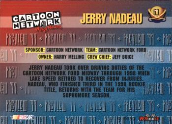 1999 Wheels High Gear #63 Jerry Nadeau Back