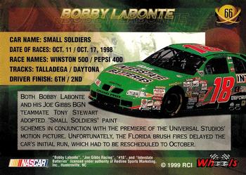 1999 Wheels High Gear #66 Bobby Labonte's Car Back