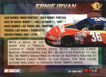 1999 Wheels High Gear #71 Ernie Irvan's Car Back