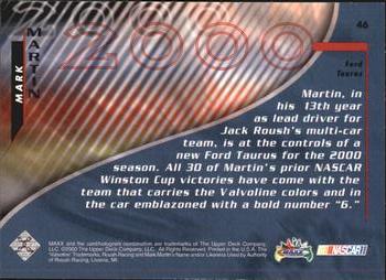 2000 Maxx #46 Mark Martin's Car Back
