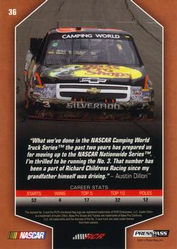 2012 Press Pass Total Memorabilia #36 Austin Dillon Back