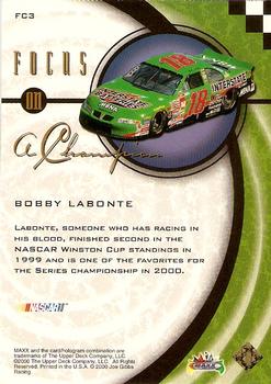 2000 Maxx - Focus on a Champion #FC3 Bobby Labonte Back