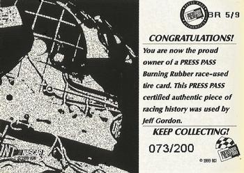 2000 Press Pass - Burning Rubber #BR 5 Jeff Gordon Back