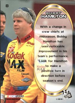 2000 Press Pass Optima #8 Bobby Hamilton Back