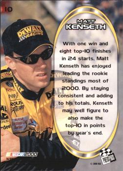 2000 Press Pass Optima #10 Matt Kenseth Back