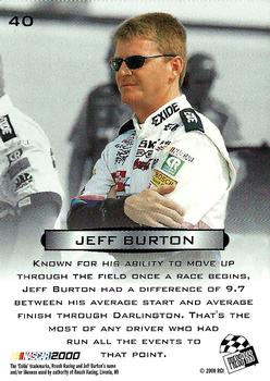 2000 Press Pass Optima #40 Jeff Burton Back