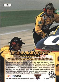 2000 Press Pass Stealth #33 Tommy Baldwin Back