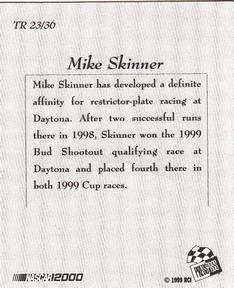 2000 Press Pass - Techno-Retro #TR 23 Mike Skinner Back