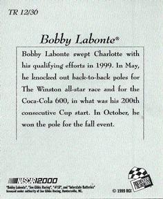 2000 Press Pass - Techno-Retro #TR 12 Bobby Labonte Back