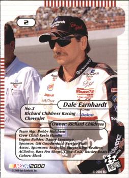 2000 Press Pass Trackside #2 Dale Earnhardt Back