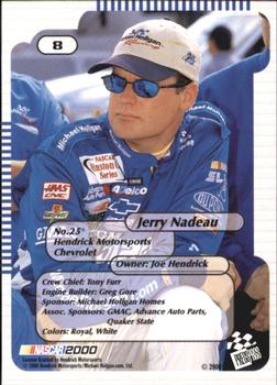 2000 Press Pass Trackside #8 Jerry Nadeau Back