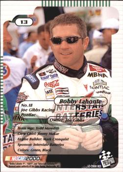 2000 Press Pass Trackside #13 Bobby Labonte Back