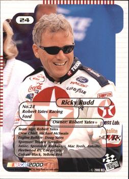 2000 Press Pass Trackside #24 Ricky Rudd Back