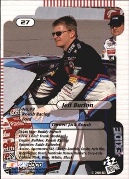 2000 Press Pass Trackside #27 Jeff Burton Back