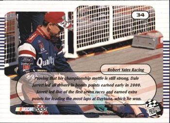 2000 Press Pass Trackside #34 Dale Jarrett's Car Back