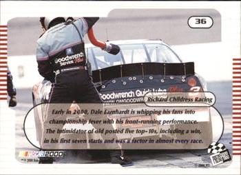 2000 Press Pass Trackside #36 Dale Earnhardt's Car Back