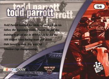 2000 Press Pass Trackside #54 Todd Parrott Back