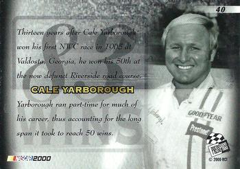 2000 Press Pass VIP #40 Cale Yarborough Back