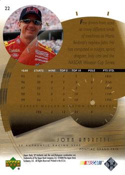 2000 SP Authentic #22 John Andretti Back