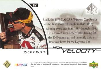 2000 SP Authentic - High Velocity #HV1 Ricky Rudd Back