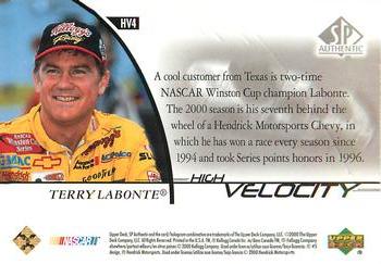2000 SP Authentic - High Velocity #HV4 Terry Labonte Back