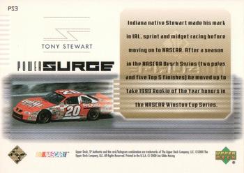 2000 SP Authentic - Power Surge #PS3 Tony Stewart Back