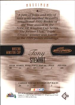 2000 Maxximum #4 Tony Stewart Back