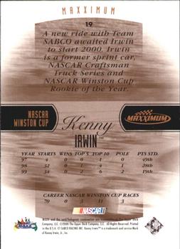 2000 Maxximum #19 Kenny Irwin Back
