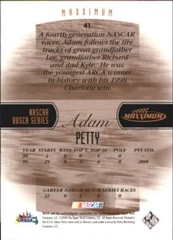 2000 Maxximum #41 Adam Petty Back