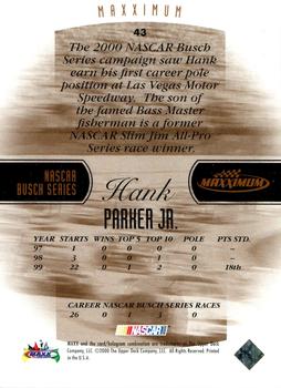 2000 Maxximum #43 Hank Parker Jr. Back
