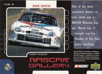 2000 Upper Deck MVP - NASCAR Gallery #NG-3 Mark Martin Back