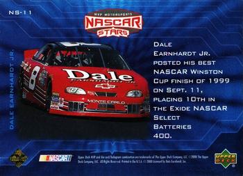 2000 Upper Deck MVP - NASCAR Stars #NS-11 Dale Earnhardt Jr. Back