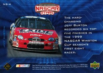 2000 Upper Deck MVP - NASCAR Stars #NS-4 Jeff Burton Back