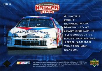 2000 Upper Deck MVP - NASCAR Stars #NS-6 Mark Martin Back