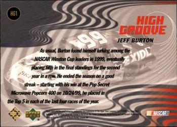 2000 Upper Deck Racing - High Groove #HG1 Jeff Burton Back