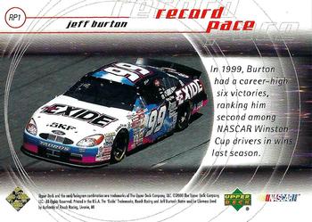 2000 Upper Deck Racing - Record Pace #RP1 Jeff Burton Back