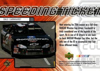 2000 Upper Deck Racing - Speeding Ticket #ST5 Dale Earnhardt Back