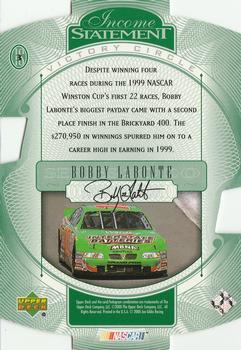 2000 Upper Deck Victory Circle - Income Statement #IS3 Bobby Labonte Back