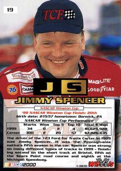 2000 Wheels High Gear #19 Jimmy Spencer Back