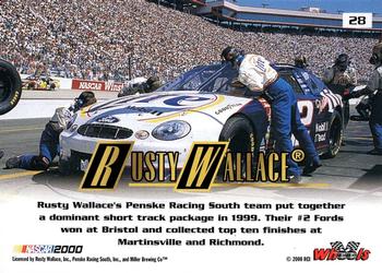 2000 Wheels High Gear #28 Rusty Wallace's Car Back